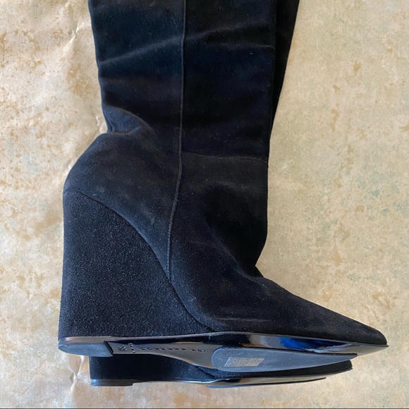 Barbara Bui over the knee 4” black suede boots. Size 38. New never worn. NWOB - Picture 2 of 4